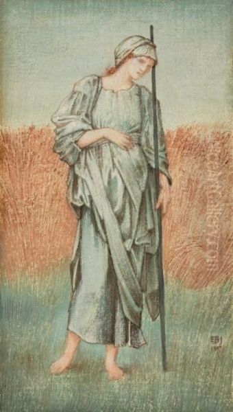 Ruth Gleaning Oil Painting by Sir Edward Coley Burne-Jones