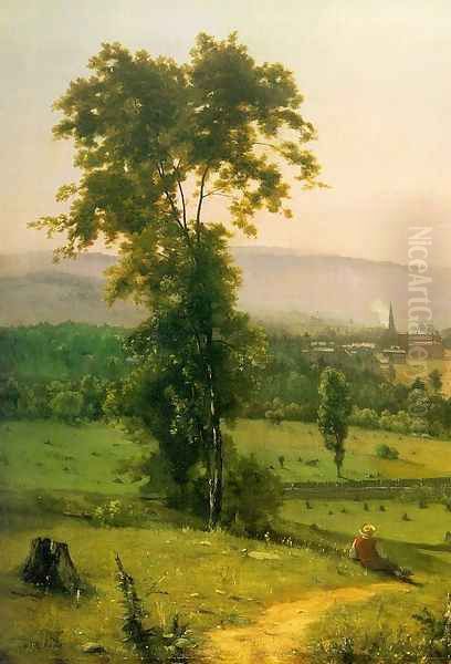 The Lackawanna Valley (detail) 1855 Oil Painting by George Inness