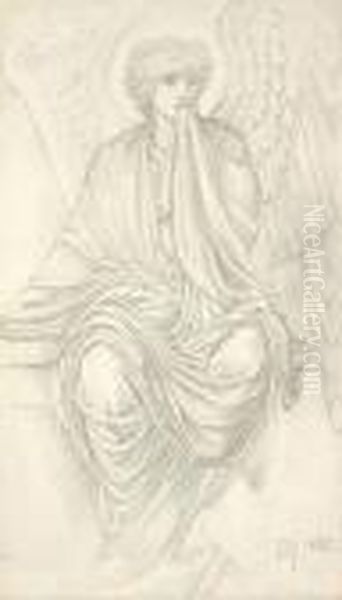 Study Of An Angel Oil Painting by Sir Edward Coley Burne-Jones