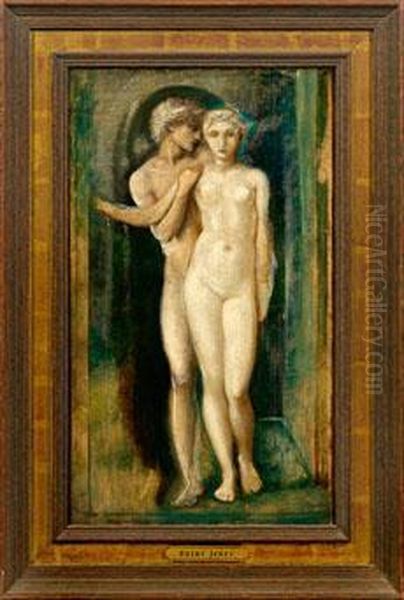 Junges Paar Oil Painting by Sir Edward Coley Burne-Jones