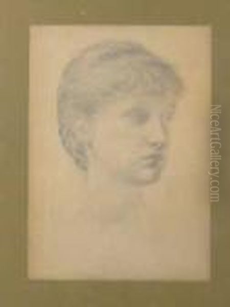 Portrait Of Miss Madeline Wyndham Oil Painting by Sir Edward Coley Burne-Jones