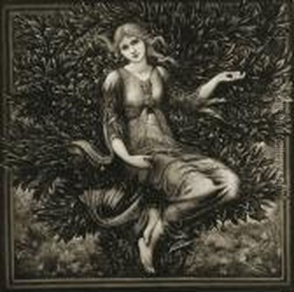 A Nymph Oil Painting by Sir Edward Coley Burne-Jones