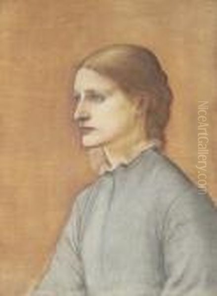 Portrait Of Emily Ayscough Turner, Nee Hodgkinson Oil Painting by Sir Edward Coley Burne-Jones