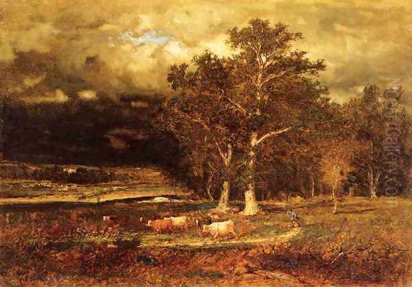 Approaching Storm Oil Painting by George Inness