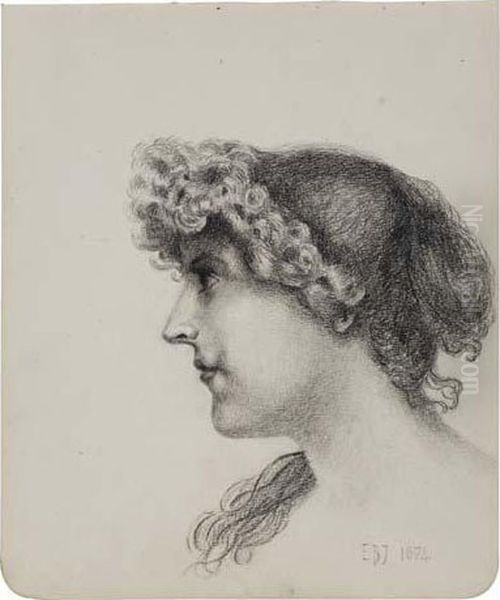 Portrait Study Oil Painting by Sir Edward Coley Burne-Jones