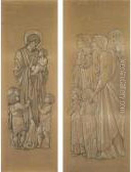 Women Bringing Children To The Presence Of Christ Oil Painting by Sir Edward Coley Burne-Jones