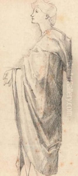 Study Of Drapery Oil Painting by Sir Edward Coley Burne-Jones