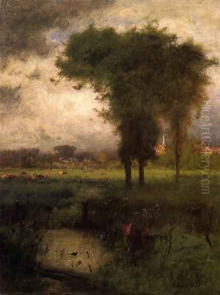 Woodland Scene Oil Painting by George Inness