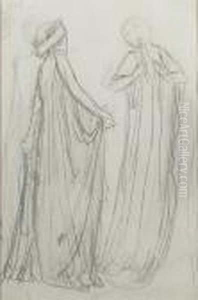 Study For 'courts Of Heaven' Oil Painting by Sir Edward Coley Burne-Jones