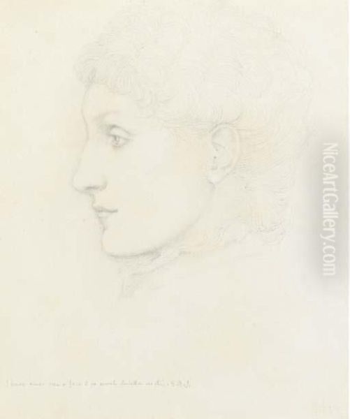 Portrait Of Lady, In Profile To 
The Left, Traditionally Identifiedas Georgiana Burne-jones Oil Painting by Sir Edward Coley Burne-Jones