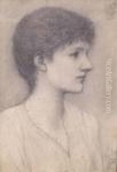 Helen Mary Gaskell Oil Painting by Sir Edward Coley Burne-Jones