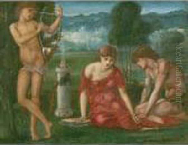 A Sacrifice To Hymen Oil Painting by Sir Edward Coley Burne-Jones