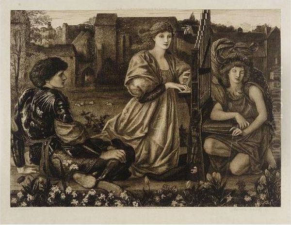 Le Chant D'amour (hartnoll 9) Oil Painting by Sir Edward Coley Burne-Jones