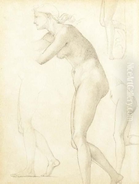 Study For The Figure Of Galatea In The Godhead Fires, No. 3 In The Pygmalion Series Oil Painting by Sir Edward Coley Burne-Jones