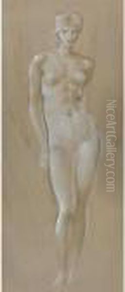 Study Of A Female Nude Oil Painting by Sir Edward Coley Burne-Jones