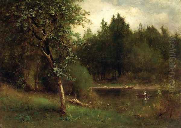 River Landscape Oil Painting by George Inness