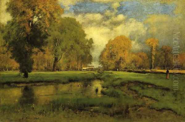 October Oil Painting by George Inness