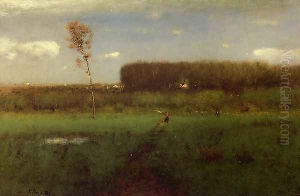 October Noon Oil Painting by George Inness