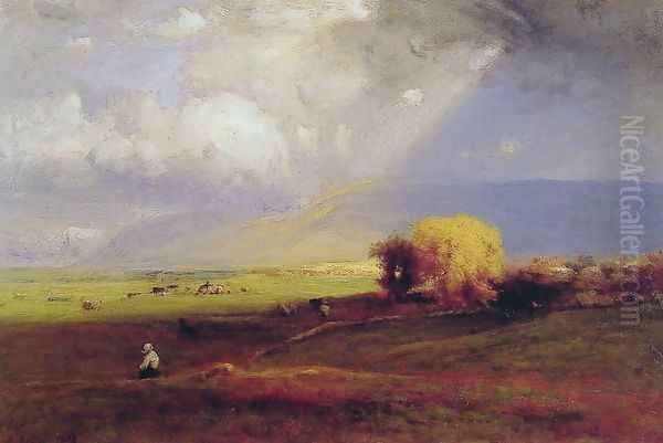 Passing Clouds (or Passing Shower) Oil Painting by George Inness