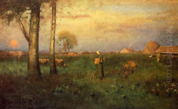 Sundown Oil Painting by George Inness