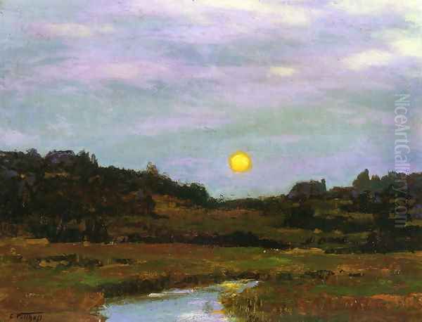 Harvest Moon Oil Painting by George Inness