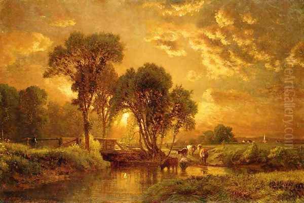 Medfield, Massachusetts Oil Painting by George Inness