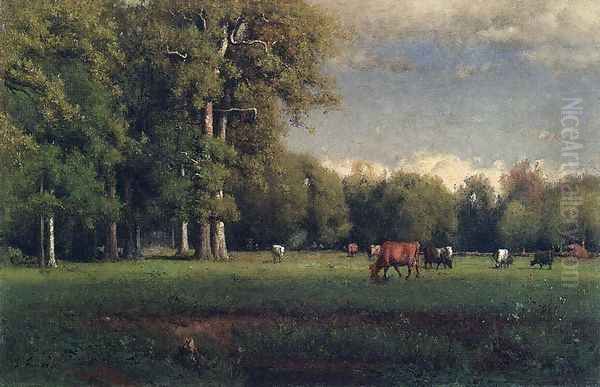 Landscape with Cattle Oil Painting by George Inness