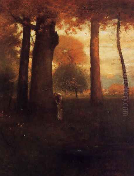 Sunset, Golden Glow Oil Painting by George Inness