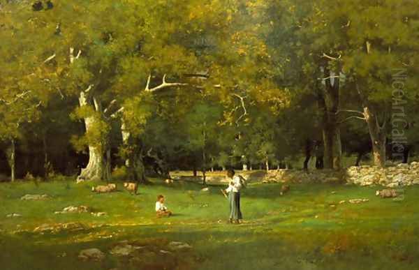 An Old Roadway Oil Painting by George Inness