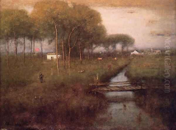 Early Moonrise, Tarpon Springs Oil Painting by George Inness