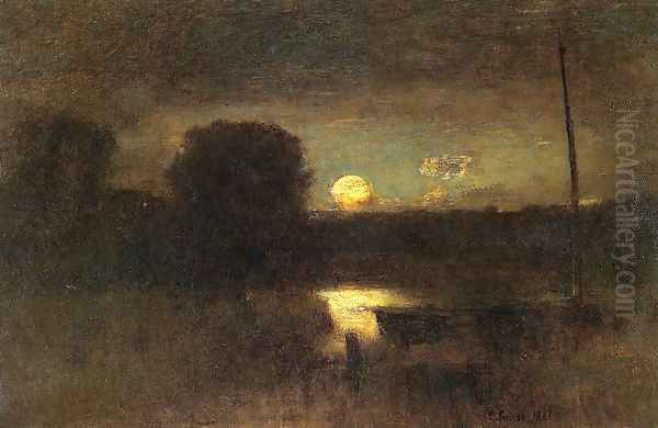 Moonrise Oil Painting by George Inness