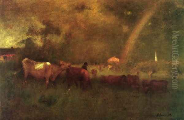 Shower on the Deleware River Oil Painting by George Inness