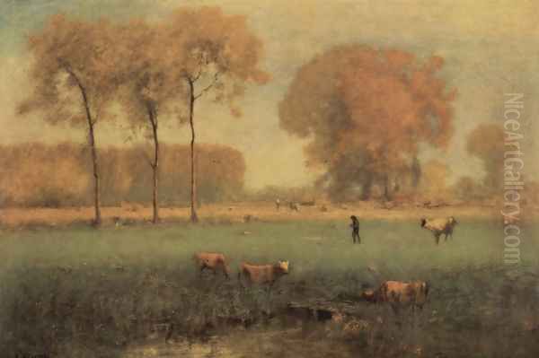 Altweibersommer Oil Painting by George Inness