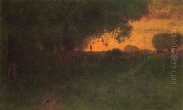 Sunset Landscape Oil Painting by George Inness