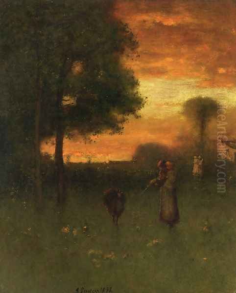 Sunset II Oil Painting by George Inness