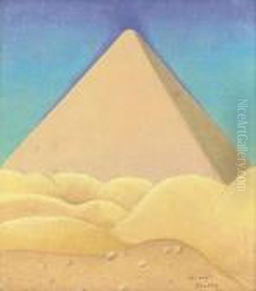 The Pyramid Of Cheops Oil Painting by Simon Albert Bussy