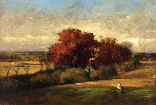 The Old Oak Oil Painting by George Inness