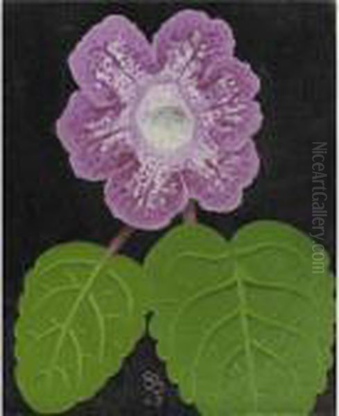 Gloxinia Oil Painting by Simon Albert Bussy