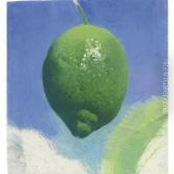 Lime Fruit Oil Painting by Simon Albert Bussy