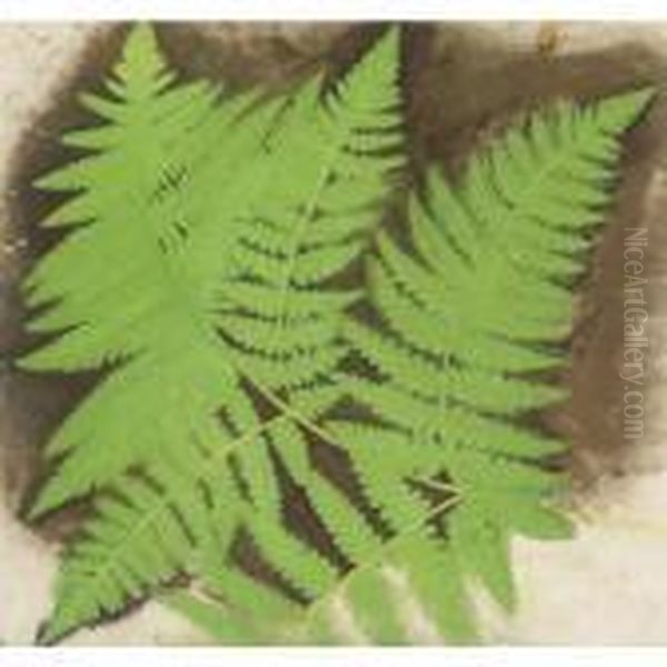 Ferns Oil Painting by Simon Albert Bussy