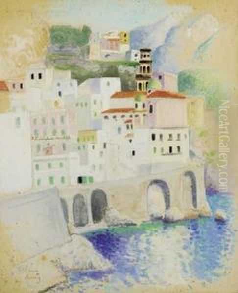 Atrani, Italy Oil Painting by Simon Albert Bussy