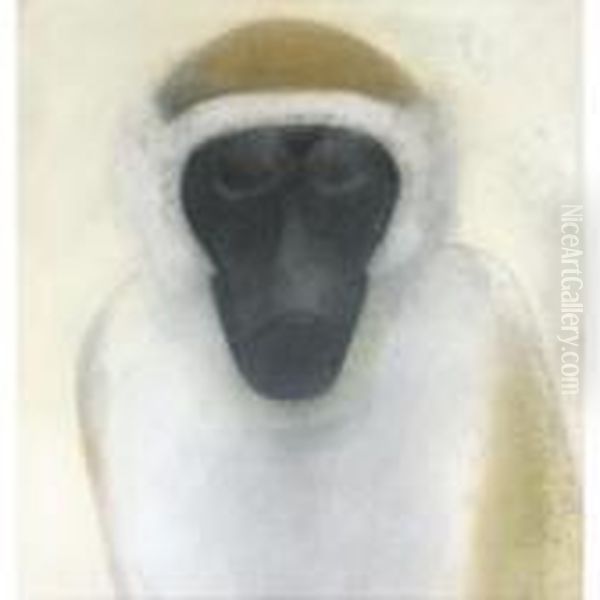 Baboon Oil Painting by Simon Albert Bussy