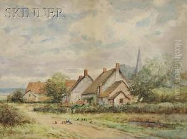 Quiet Village Oil Painting by Mildred Anne Butler