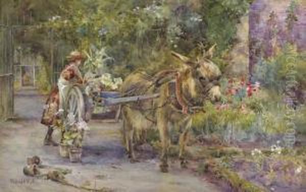 The Garden Cart Oil Painting by Mildred Anne Butler