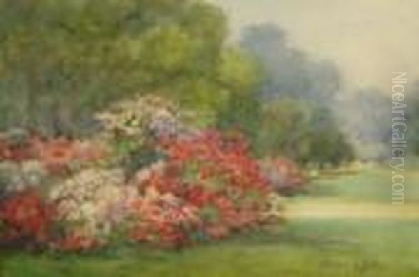 Floral Garden Oil Painting by Mildred Anne Butler