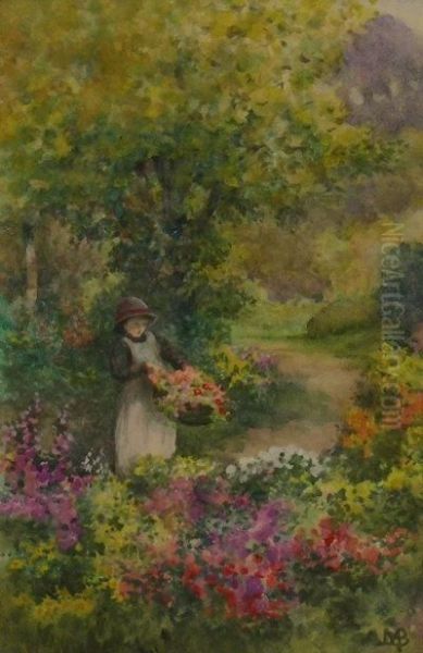 Gathering Flowers Oil Painting by Mildred Anne Butler