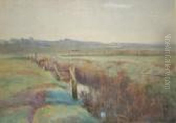 View Over A Bog Oil Painting by Mildred Anne Butler