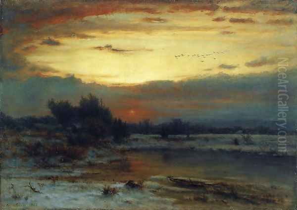 Winter, Close of Day Oil Painting by George Inness