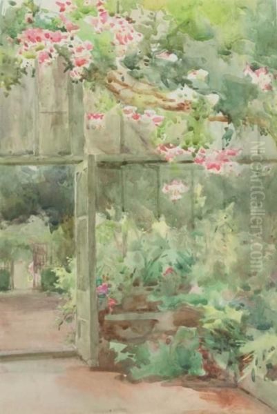 In The Conservatory Oil Painting by Mildred Anne Butler