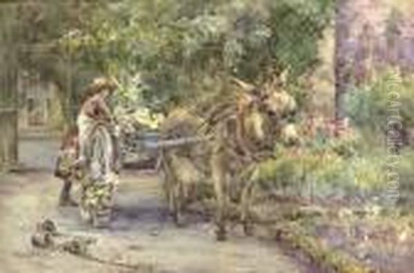 The Garden Cart Oil Painting by Mildred Anne Butler